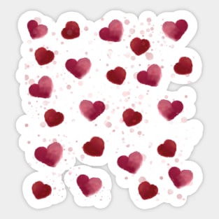 watercolor hearts Sticker